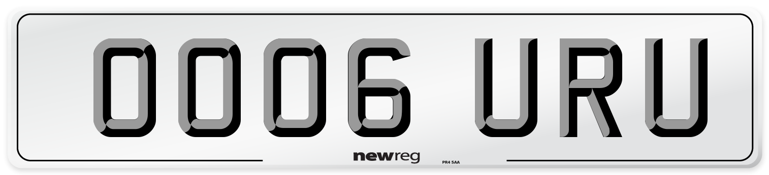 OO06 URU Number Plate from New Reg